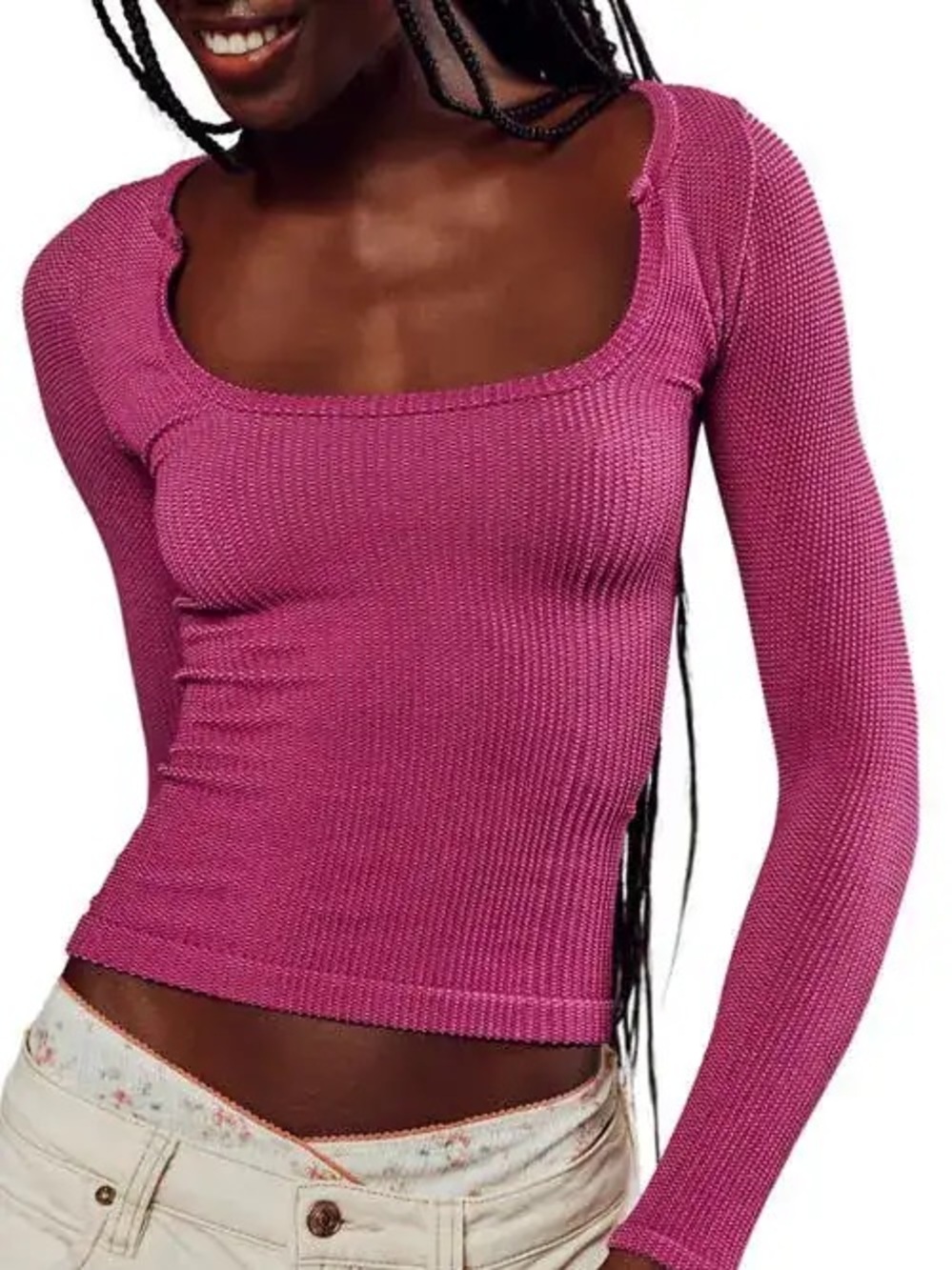 Free People Intimately Clean Slate Crop Top Boysenberry M